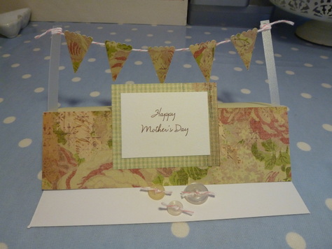 easel card with a string of bunting