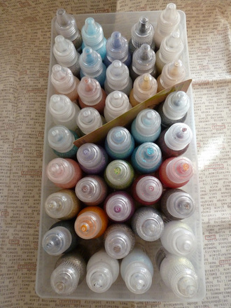 Picture of how my stickles glitter glues are stored