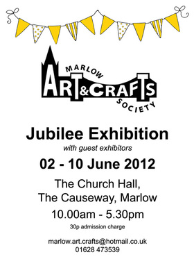 Postcard advert for Marlow Art and Crafts Society Jubilee Exhibition from 2 to 10 June 2012